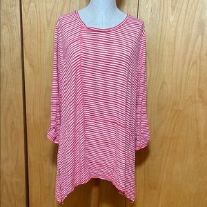 Chico’s red and white Striped Top